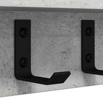 vidaXL Porte-manteau mural avec étagère Gris béton 60 x 10.5 x 10.5 cm