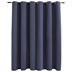 vidaXL Rideau occultant et anneaux en métal Anthracite 290x245 cm