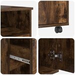 vidaXL Bureau avec roues Chêne fumé 91 x 50 x 77 cm Bois d'ingénierie