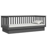 vidaXL Lit de jour Gris 90x200 cm Bois de pin massif