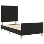Lit vidaXL noir 100x200 cm en tissu