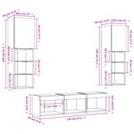 vidaXL Unités murales TV avec LED 5 Pièces gris béton bois d'ingénierie