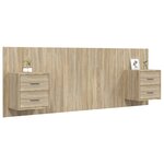 vidaXL Tête de lit avec armoires Chêne sonoma Bois d'ingénierie