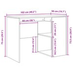 vidaXL Bureau d'angle en chêne de Sonoma 102x88x75 cm en bois d'ingénierie