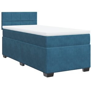 vidaXL Sommier à lattes de lit avec matelas Bleu foncé 100x200 cm