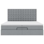 VidaXL Cadre de lit ottoman et matelas gris clair 200x200cm tissu