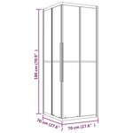 vidaXL Cabine de douche ESG dépoli 70x70x180 cm Noir