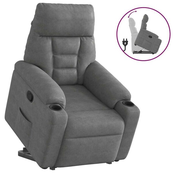 vidaXL Fauteuil inclinable gris foncé tissu microfibre
