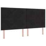 vidaXL Tête de lit LED avec bandes LED Noir 200 cm Velours