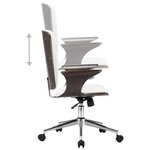 vidaXL Chaise pivotante de bureau Blanc Similicuir et bois courbé