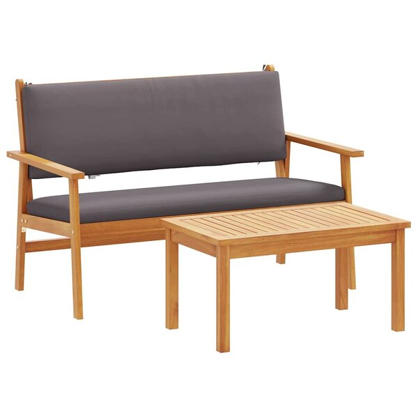 vidaXL Ensemble de canapé de jardin 2 Pièces Marron Bois d'acacia massif