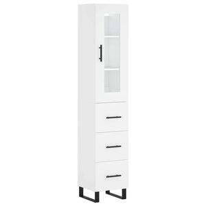 vidaXL Buffet haut Blanc 34 5x34x180 cm Bois d'ingénierie