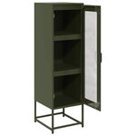 vidaXL Buffet haut vert olive 36x39x123 cm acier laminé à froid