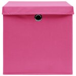 vidaXL Boîtes de rangement avec couvercles 10Pièces Rose 32x32x32cm Tissu