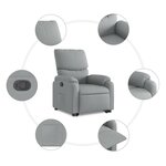 vidaXL Fauteuil inclinable Gris clair Tissu