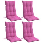 vidaXL Coussins de chaise à dossier haut lot de 4 rose tissu oxford