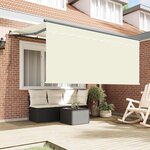 vidaXL Auvent Rétractable Crème 300 x 200 cm Polyester et Aluminium