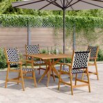 vidaXL Ensemble à manger de jardin 5 Pièces Bois d'acacia solide
