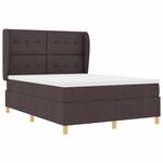 vidaXL Lit à ressorts avec matelas Marron foncé 200 x 160 cm tissu