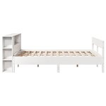 vidaXL Lit bibliothèque sans matelas blanc 160x200 cm bois pin massif