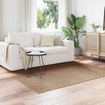 vidaXL Tapis de surface Carré HUARTE Naturel 200 x 200 cm Polyester