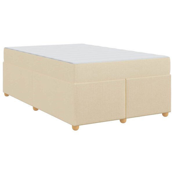 vidaXL Cadre de lit avec matelas Crème 120 x 190 cm tissu