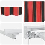 vidaXL Cadre de store manuel avec LEDs Orange  Noir et Blanc 4 × 3 m
