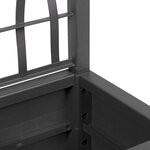 vidaXL Pot de jardin gris foncé avec treillis - 36x36x140 cm