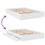 vidaXL Cadre de lit avec tiroirs sans matelas blanc 150x200 cm