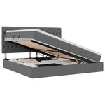 vidaXL Lit avec rangement et matelas Gris foncé 200 x 200 cm tissu