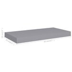 vidaXL Étagères murales flottantes 4 Pièces gris 50x23x3 8 cm MDF