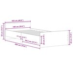 vidaXL Cadre de lit sans matelas blanc 100x200 cm bois d'ingénierie