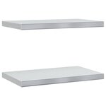 vidaXL Étagères murales 2 Pièces 50x30x3 cm argenté acier inoxydable
