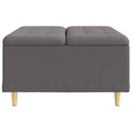 vidaXL Pouf de rangement avec coussin Gris 80 x 80 x 45 cm Simili cuir