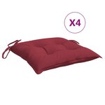 vidaXL Coussins de palette lot de 4 rouge bordeaux 50x50x7 cm