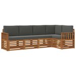 vidaXL Ensemble de canapé d'angle 5 Pièces Naturel et Anthracite