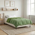vidaXL Duvet complet toute l'année Vert 140 x 220 cm Microfibre