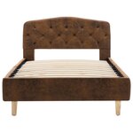 vidaXL Cadre de lit sans matelas marron similicuir daim 90x200 cm