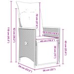 vidaXL Ensemble de salle à manger de jardin de 7 pièces avec coussins Rattan Poly Noir
