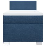 vidaXL Sommier à lattes de lit avec matelas Bleu 90x200 cm Tissu