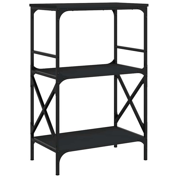 vidaXL Bibliothèque à 3 niveaux noir 59x35x90 5 cm bois d'ingénierie