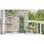 vidaXL Bac à fleurs avec Treillis Gris clair 40 x 40 x 125.5 cm PP