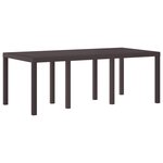 vidaXL Table de jardin pour repas Marron 200 x 100 x 73 cm polyrotin