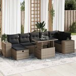vidaXL Salon de jardin 5 Pièces avec coussins gris résine tressée