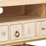 vidaXL Meuble TV 110x30x40 cm bois massif de manguier et fer