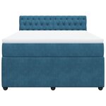 vidaXL Sommier à lattes de lit et matelas bleu 140x200 cm velours