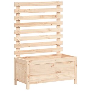 vidaXL Jardinière avec support 79x39 5x114 cm bois de pin massif