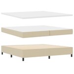 vidaXL Lit à Sommier avec Matelas & Lumière LED Vert Gris 200x200 cm Tissu Côtelé