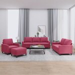 vidaXL Ensemble de canapés 4 Pièces avec coussins Rouge bordeaux Velours