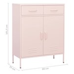 vidaXL Armoire de rangement Rose 80x35x101 5 cm Acier